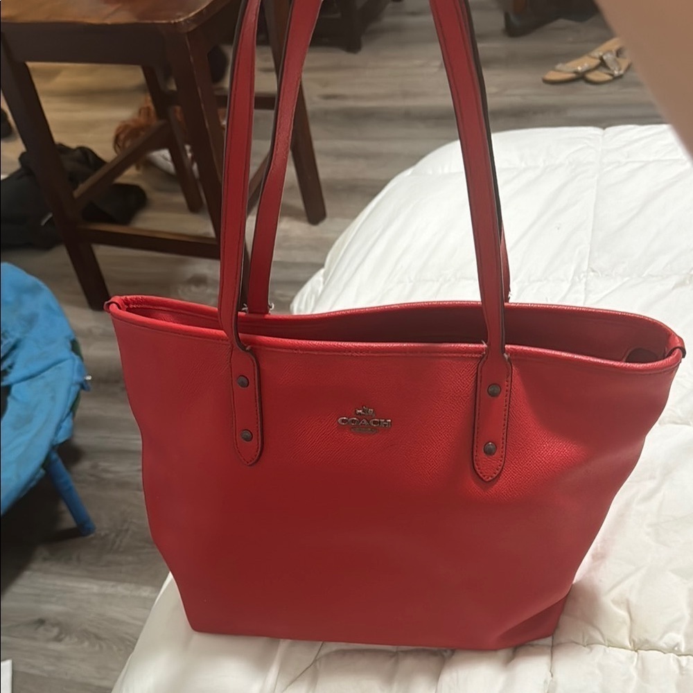 Coach Red Tote Bag